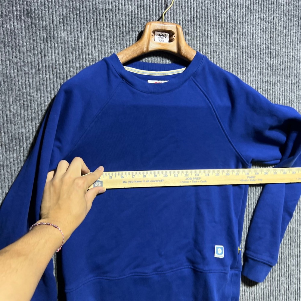 Fjallraven Greenland Sweatshirt Womens Small Blue Raglan Sleeve Crew Neck Logo - Picture 3 of 10
